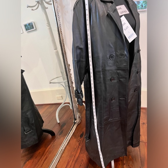Leather Trench coat long brand new without tag unisex - Picture 11 of 14